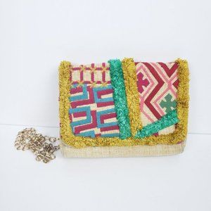 Nanette Lepore Embroidered Straw Shoulder Bag Purs